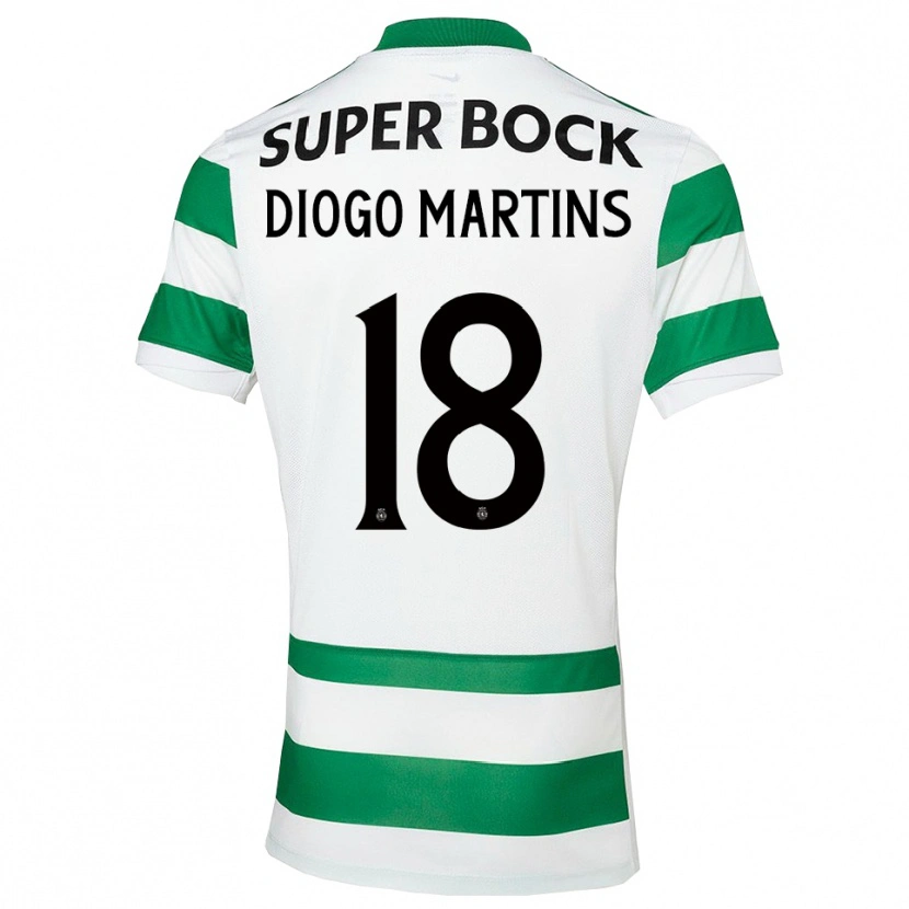 Danxen Mulher Camisola Diogo Martins #18 Verde Branco Principal 2025/26 Camisa Brasil