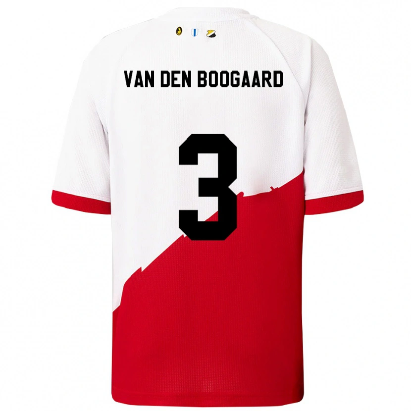 Danxen Mulher Camisola Brian Van Den Boogaard #3 Branco Vermelho Principal 2025/26 Camisa Brasil