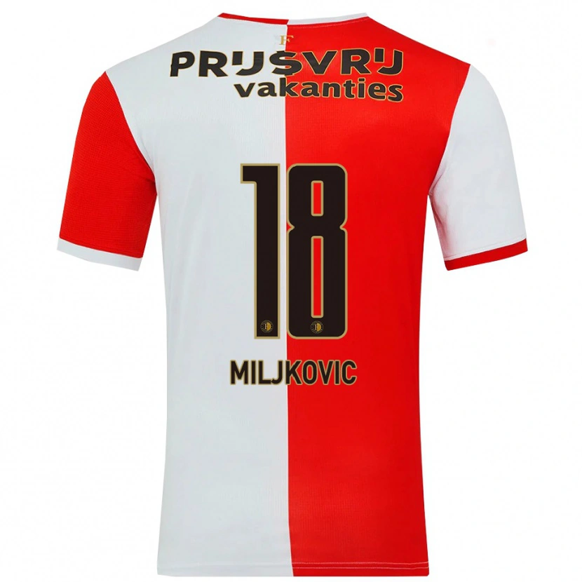 Danxen Mulher Camisola Igor Miljkovic #18 Vermelho Branco Principal 2025/26 Camisa Brasil