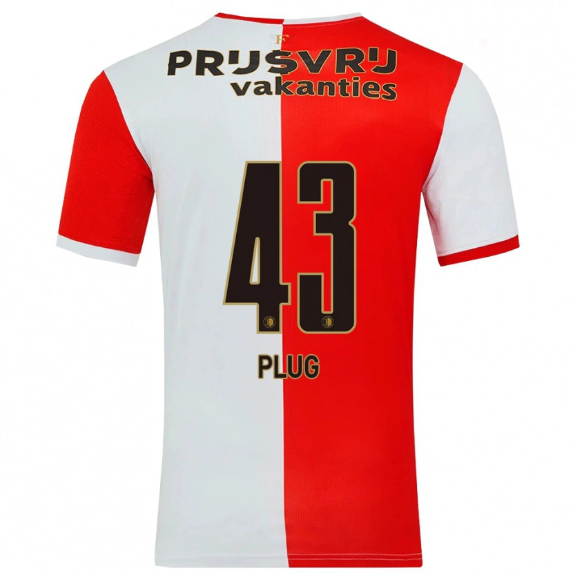 Danxen Mulher Camisola Jan Plug #43 Vermelho Branco Principal 2025/26 Camisa Brasil