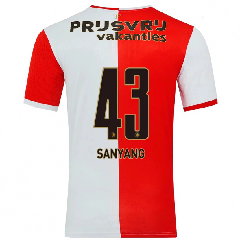 Danxen Mulher Camisola Amadou-David Sanyang #43 Vermelho Branco Principal 2025/26 Camisa Brasil