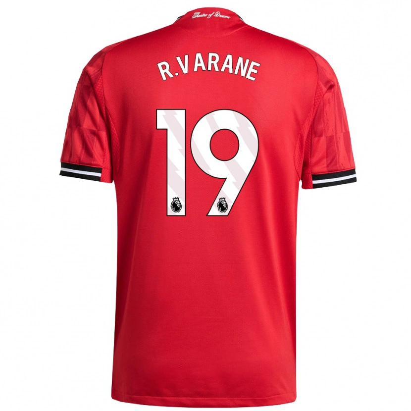 Danxen Mulher Camisola Raphael Varane #19 Vermelho Preto Branco Principal 2025/26 Camisa Brasil