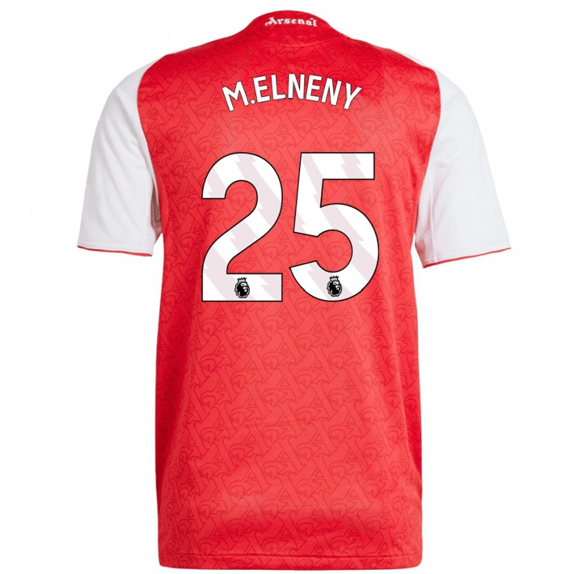 Danxen Mulher Camisola Mohamed Elneny #25 Vermelho Branco Principal 2025/26 Camisa Brasil