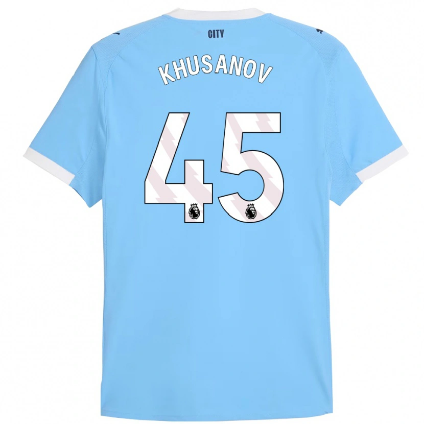 Danxen Mulher Camisola Abdukodir Khusanov #45 Azul Celeste Branco Principal 2025/26 Camisa Brasil