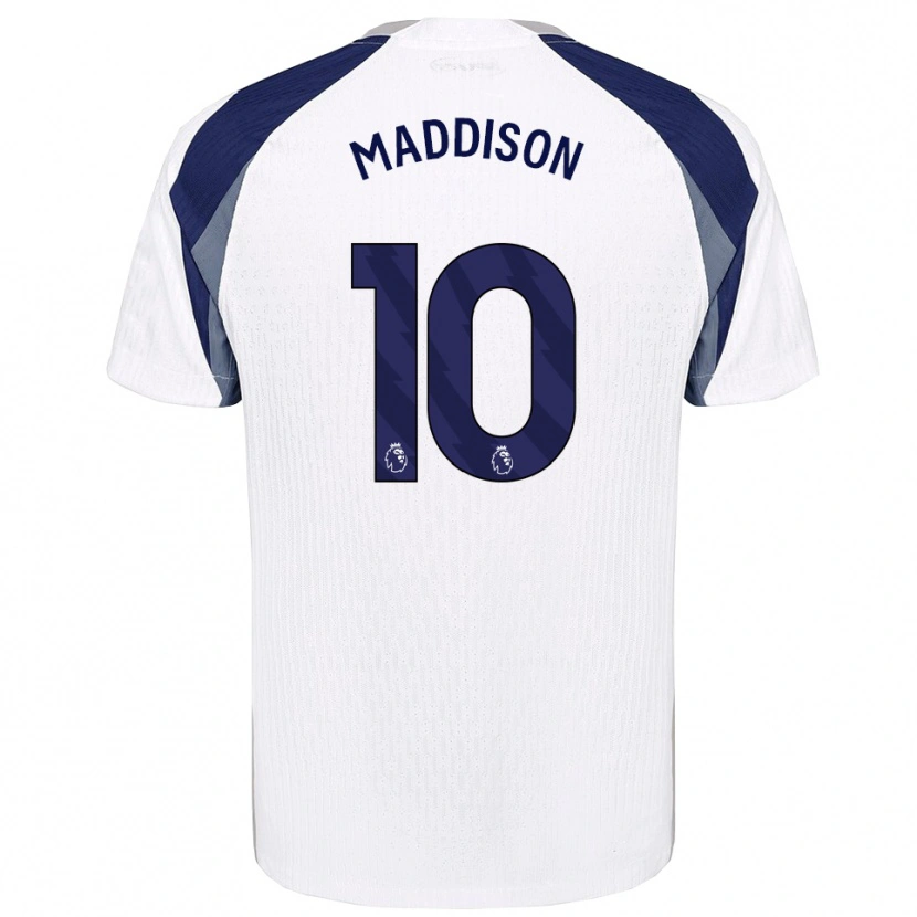 Danxen Mulher Camisola James Maddison #10 Branco Marinho Principal 2025/26 Camisa Brasil