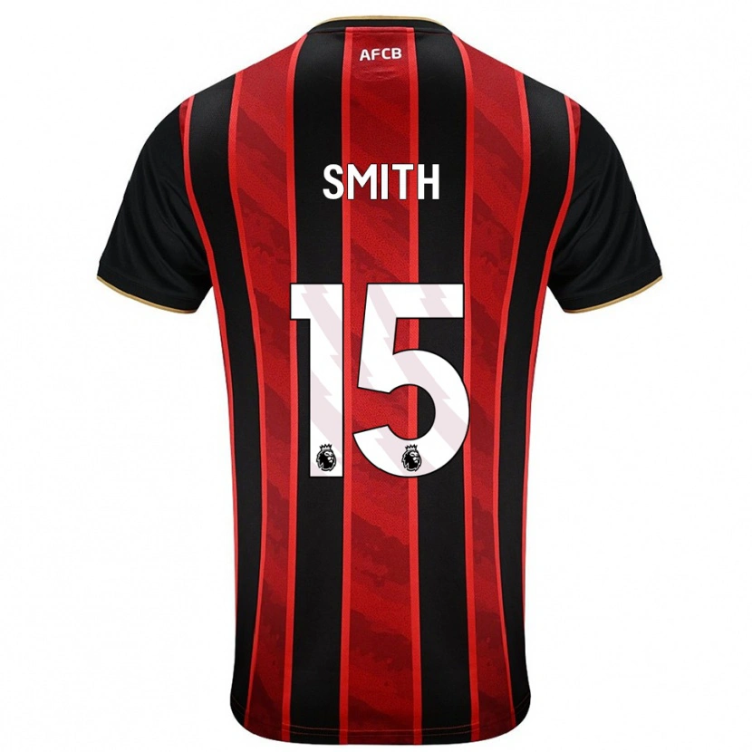 Danxen Mulher Camisola Adam Smith #15 Vermelho Preto Principal 2025/26 Camisa Brasil