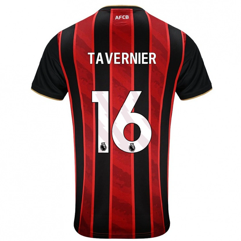 Danxen Mulher Camisola Marcus Tavernier #16 Vermelho Preto Principal 2025/26 Camisa Brasil