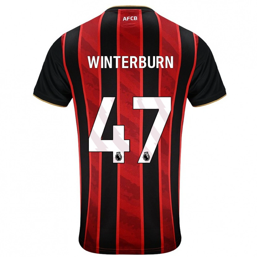 Danxen Mulher Camisola Ben Winterburn #47 Vermelho Preto Principal 2025/26 Camisa Brasil
