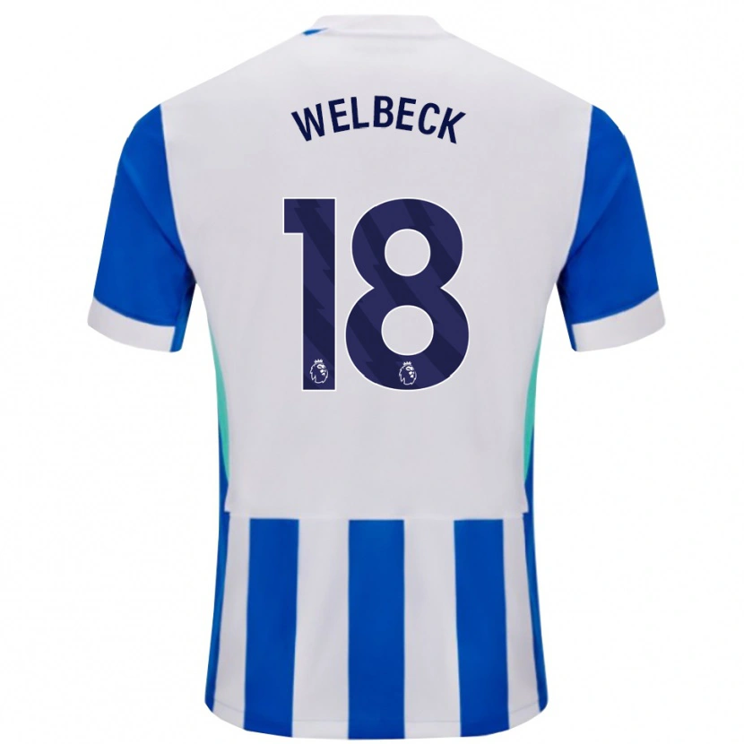 Danxen Mulher Camisola Danny Welbeck #18 Azul Branco Principal 2025/26 Camisa Brasil