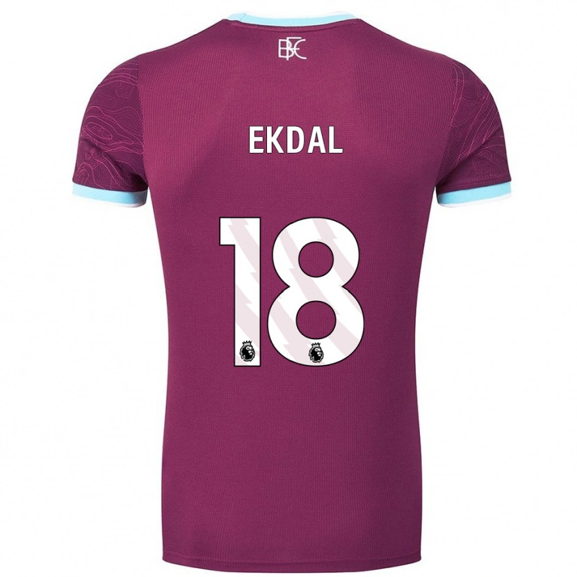 Danxen Mulher Camisola Hjalmar Ekdal #18 Borgonha Azul Celeste Principal 2025/26 Camisa Brasil