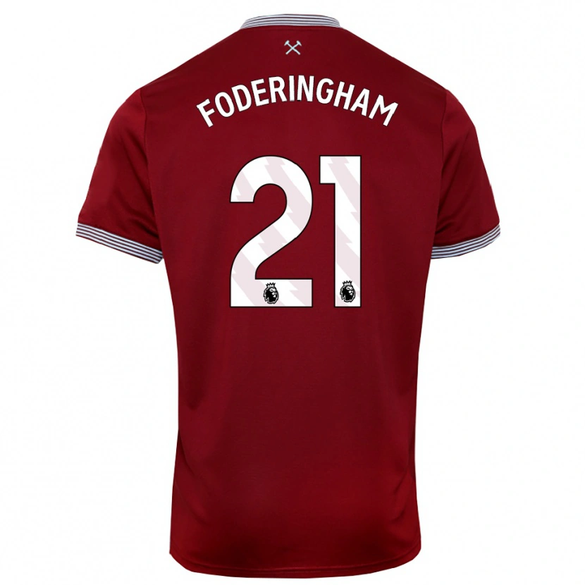 Danxen Mulher Camisola Wes Foderingham #21 Borgonha Branco Principal 2025/26 Camisa Brasil