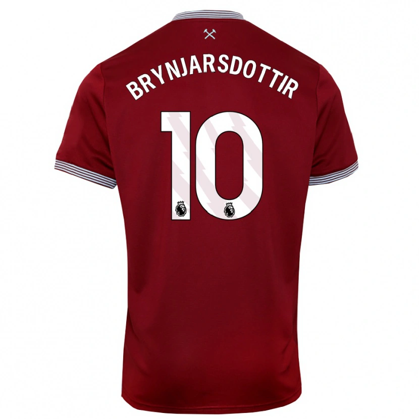 Danxen Mulher Camisola Dagný Brynjarsdóttir #10 Borgonha Branco Principal 2025/26 Camisa Brasil