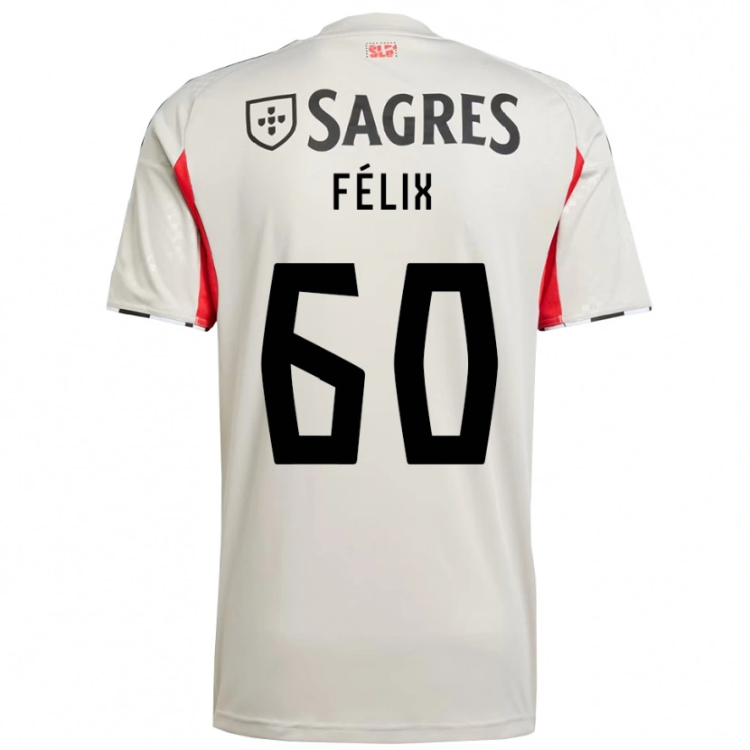 Danxen Mulher Camisola Nuno Félix #60 Branco Sujo Vermelho Alternativa 2025/26 Camisa Brasil