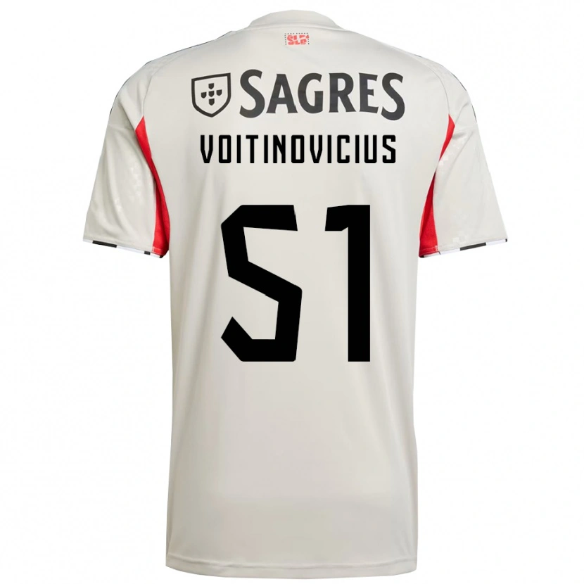 Danxen Mulher Camisola Arnas Voitinovičius #51 Branco Sujo Vermelho Alternativa 2025/26 Camisa Brasil