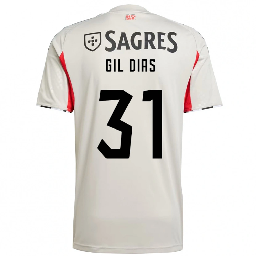 Danxen Mulher Camisola Gil Dias #31 Branco Sujo Vermelho Alternativa 2025/26 Camisa Brasil