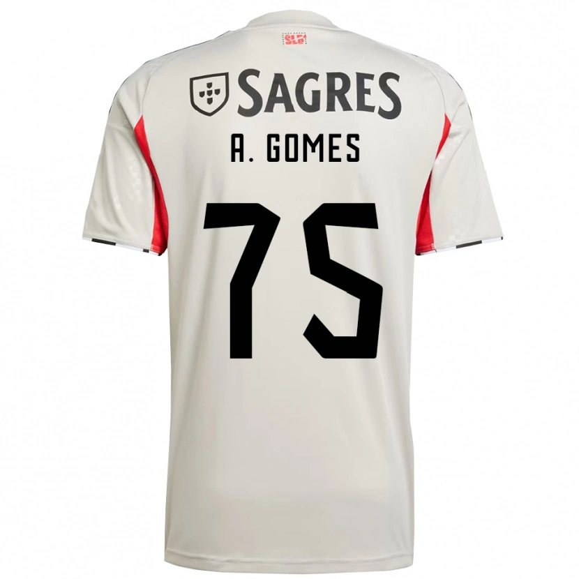 Danxen Mulher Camisola André Gomes #75 Branco Sujo Vermelho Alternativa 2025/26 Camisa Brasil