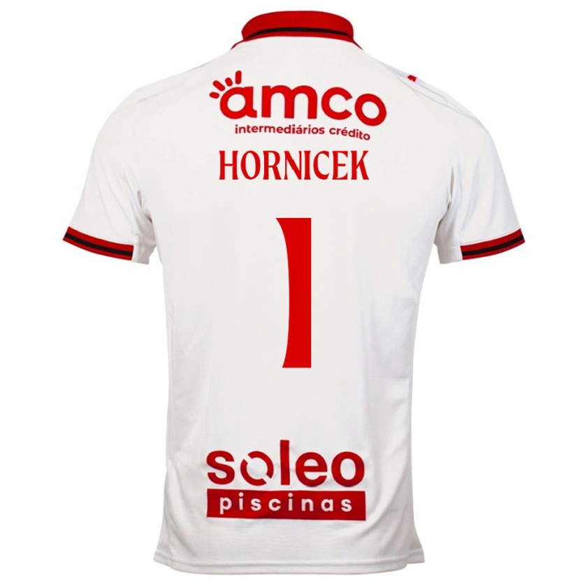 Danxen Mulher Camisola Lukas Hornicek #1 Branco Vermelho Alternativa 2025/26 Camisa Brasil