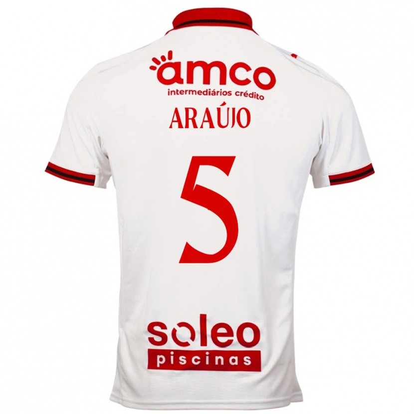 Danxen Mulher Camisola Matheus Araújo #5 Branco Vermelho Alternativa 2025/26 Camisa Brasil