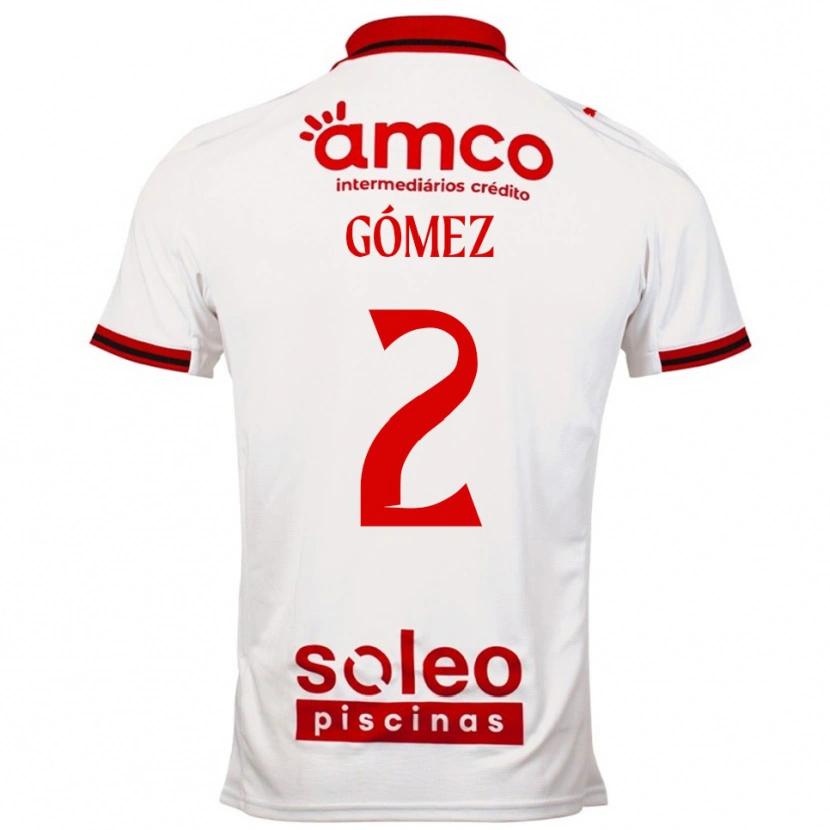 Danxen Mulher Camisola Víctor Gómez #2 Branco Vermelho Alternativa 2025/26 Camisa Brasil