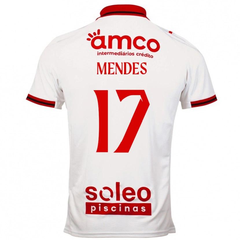 Danxen Mulher Camisola Joe Mendes #17 Branco Vermelho Alternativa 2025/26 Camisa Brasil