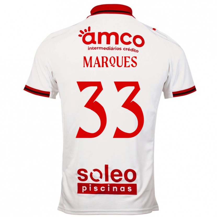 Danxen Mulher Camisola João Marques #33 Branco Vermelho Alternativa 2025/26 Camisa Brasil
