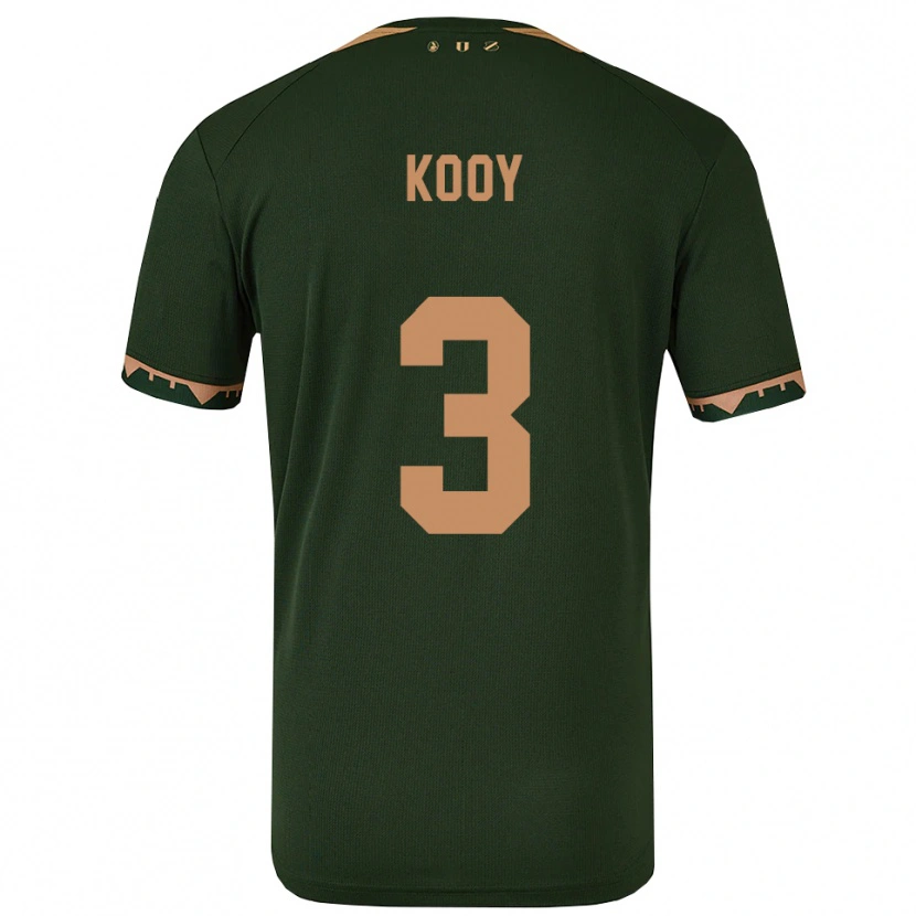 Danxen Mulher Camisola Wessel Kooy #3 Verde Dourado Alternativa 2025/26 Camisa Brasil