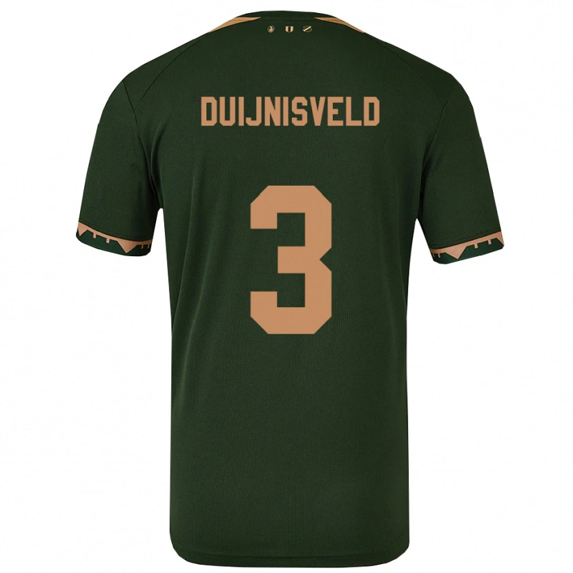 Danxen Mulher Camisola Owen Duijnisveld #3 Verde Dourado Alternativa 2025/26 Camisa Brasil