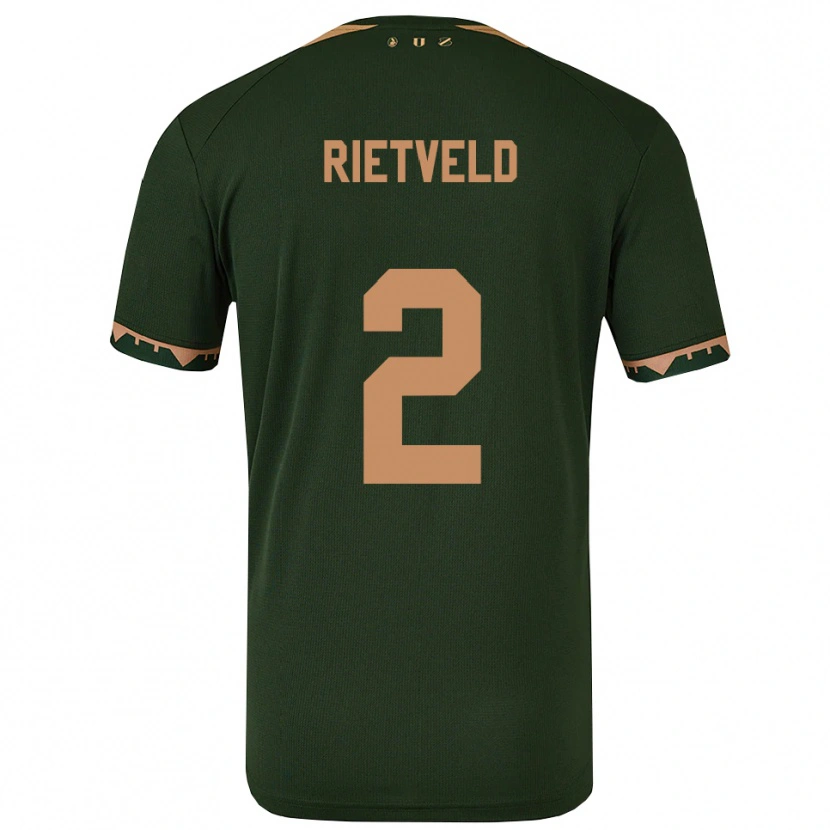 Danxen Mulher Camisola Levi Rietveld #2 Verde Dourado Alternativa 2025/26 Camisa Brasil