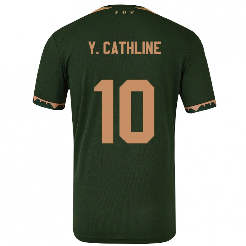Danxen Mulher Camisola Yoann Cathline #10 Verde Dourado Alternativa 2025/26 Camisa Brasil