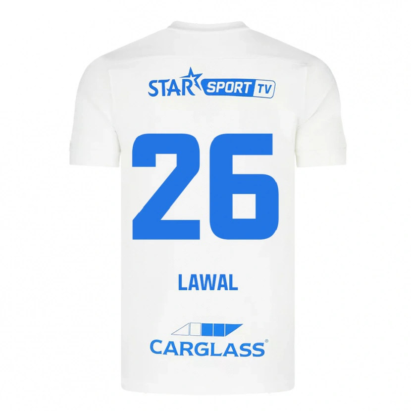Danxen Mulher Camisola Tobias Lawal #26 Branco Azul Alternativa 2025/26 Camisa Brasil