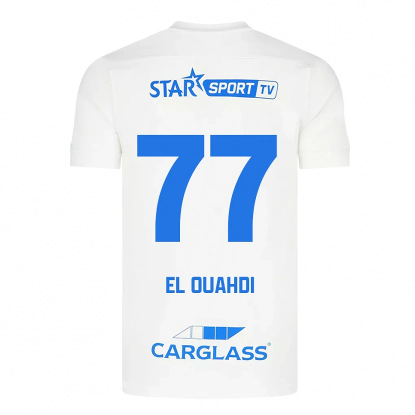 Danxen Mulher Camisola Zakaria El Ouahdi #77 Branco Azul Alternativa 2025/26 Camisa Brasil