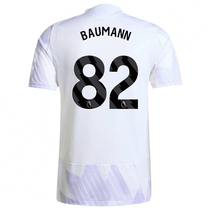 Danxen Mulher Camisola Zach Baumann #82 Branco Roxo Roxo Alternativa 2025/26 Camisa Brasil