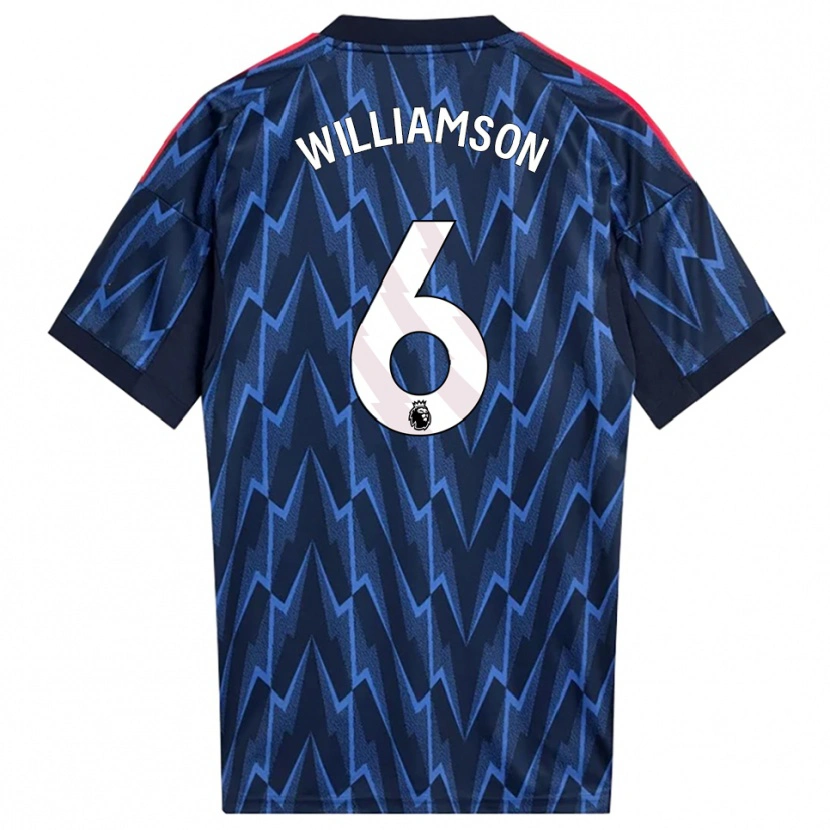 Danxen Mulher Camisola Leah Williamson #6 Marinho Vermelho Alternativa 2025/26 Camisa Brasil