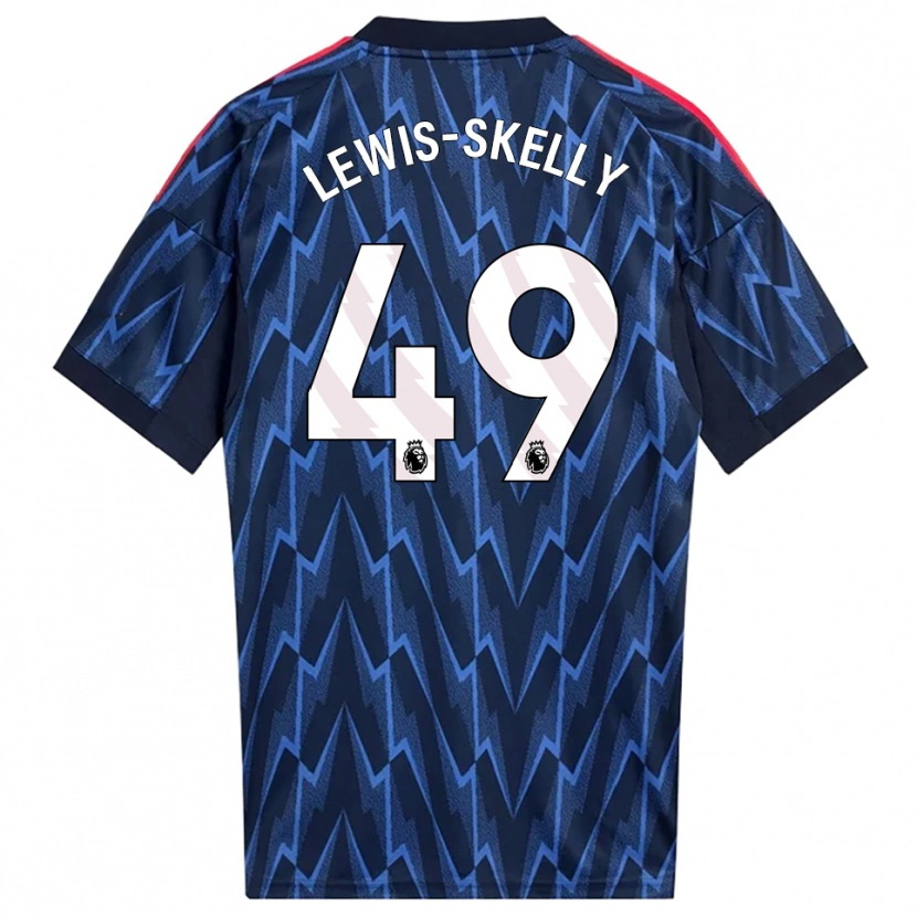 Danxen Mulher Camisola Myles Lewis-Skelly #49 Marinho Vermelho Alternativa 2025/26 Camisa Brasil