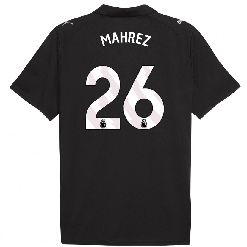 Danxen Mulher Camisola Riyad Mahrez #26 Preto Branco Alternativa 2025/26 Camisa Brasil