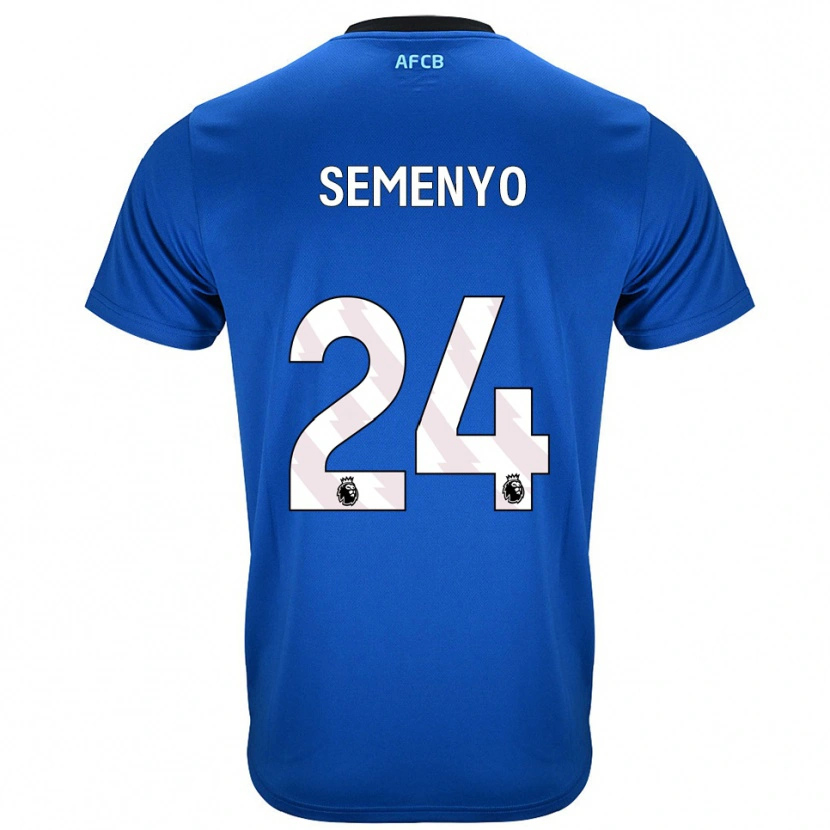 Danxen Mulher Camisola Antoine Semenyo #24 Azul Preto Alternativa 2025/26 Camisa Brasil
