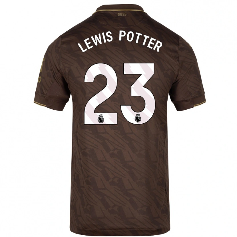 Danxen Mulher Camisola Keane Lewis-Potter #23 Marrom Dourado Alternativa 2025/26 Camisa Brasil