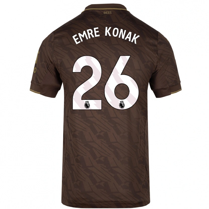 Danxen Mulher Camisola Yunus Emre Konak #26 Marrom Dourado Alternativa 2025/26 Camisa Brasil