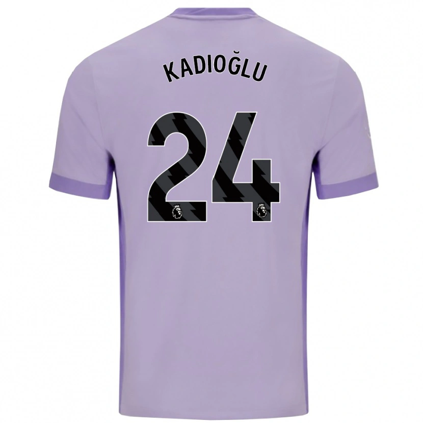Danxen Mulher Camisola Ferdi Kadıoğlu #24 Roxo Taro Branco Alternativa 2025/26 Camisa Brasil