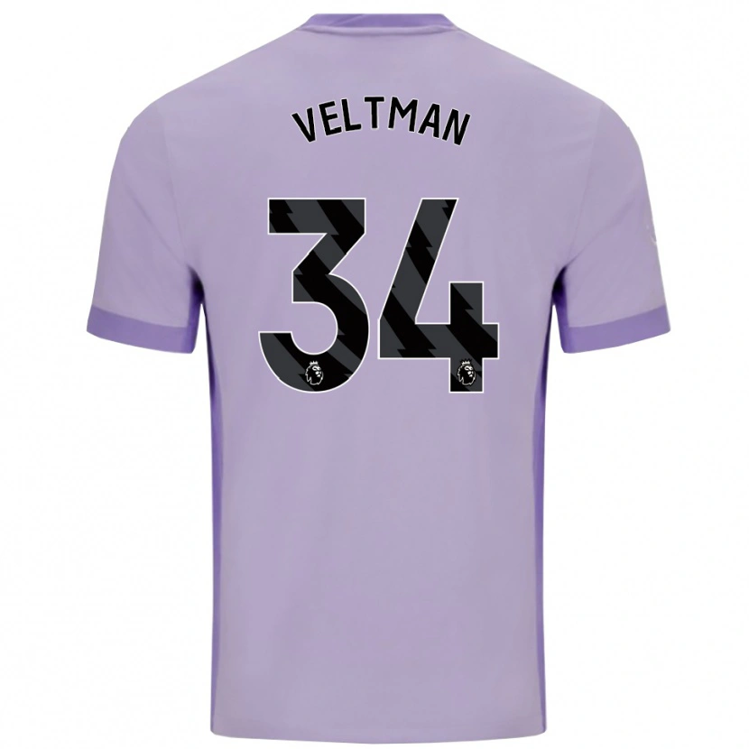 Danxen Mulher Camisola Joël Veltman #34 Roxo Taro Branco Alternativa 2025/26 Camisa Brasil