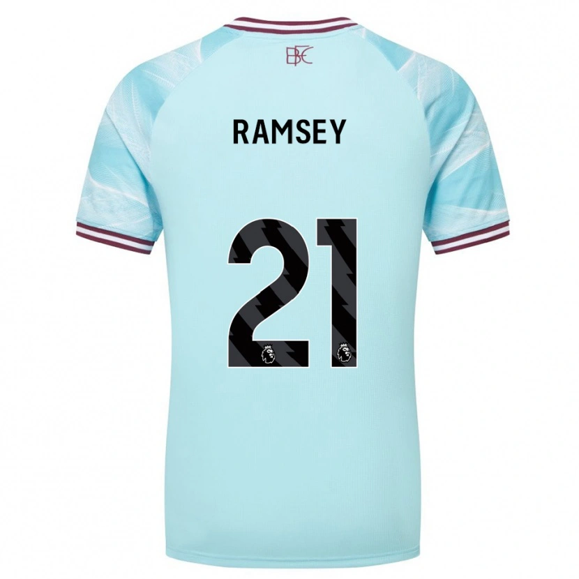 Danxen Mulher Camisola Aaron Ramsey #21 Azul Celeste Borgonha Alternativa 2025/26 Camisa Brasil