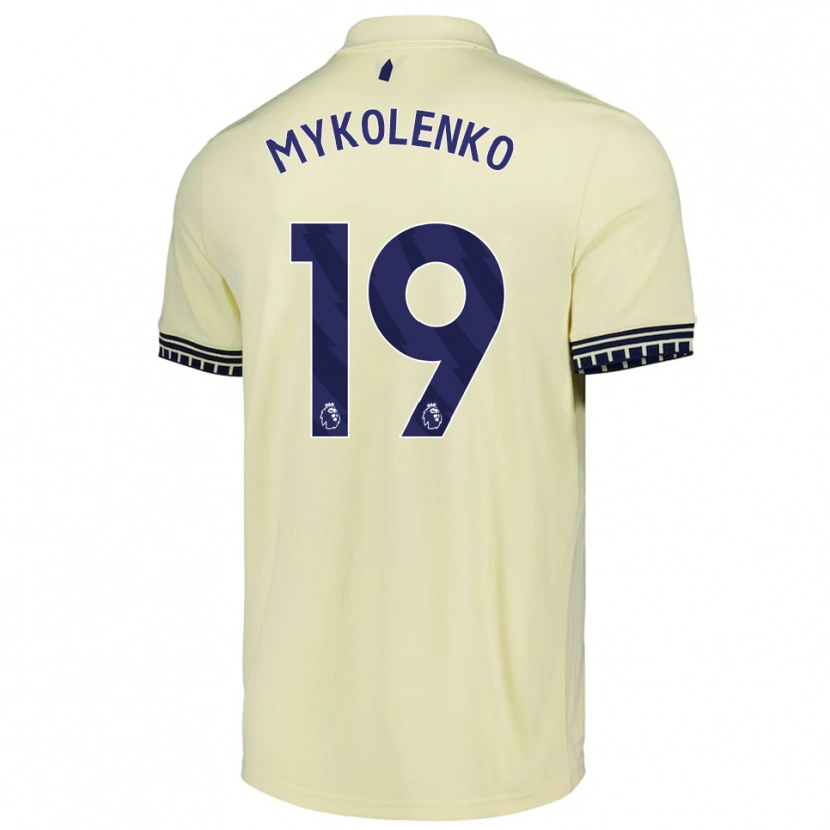 Danxen Mulher Camisola Vitaliy Mykolenko #19 Branco Sujo Preto Alternativa 2025/26 Camisa Brasil
