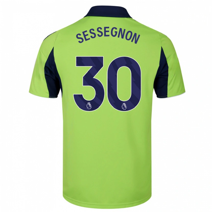 Danxen Mulher Camisola Ryan Sessegnon #30 Verde Marinho Branco Alternativa 2025/26 Camisa Brasil