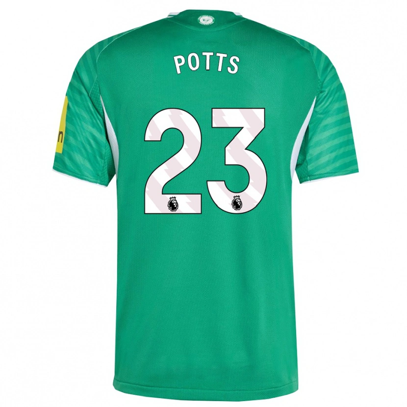 Danxen Mulher Camisola Charlotte Potts #23 Verde Branco Alternativa 2025/26 Camisa Brasil