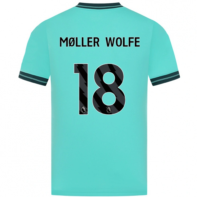 Danxen Mulher Camisola David Møller Wolfe #18 Azul Celeste Verde Alternativa 2025/26 Camisa Brasil