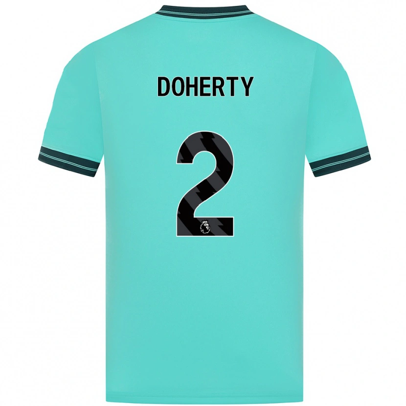 Danxen Mulher Camisola Matt Doherty #2 Azul Celeste Verde Alternativa 2025/26 Camisa Brasil