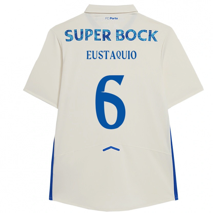 Danxen Mulher Camisola Stephen Eustaquio #6 Branco Azul Terceiro 2025/26 Camisa Brasil
