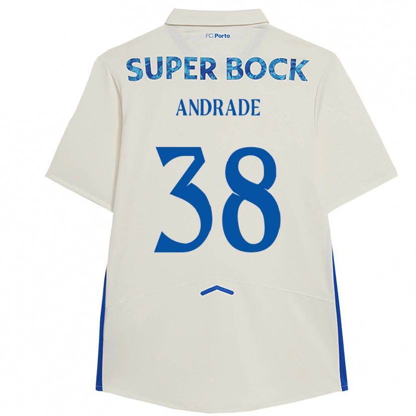 Danxen Mulher Camisola Fernando Andrade #38 Branco Azul Terceiro 2025/26 Camisa Brasil