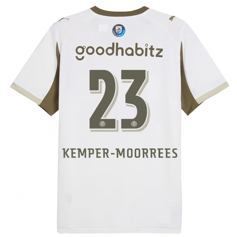 Danxen Mulher Camisola Myrthe Kemper-Moorrees #23 Branco Cinza Terceiro 2025/26 Camisa Brasil