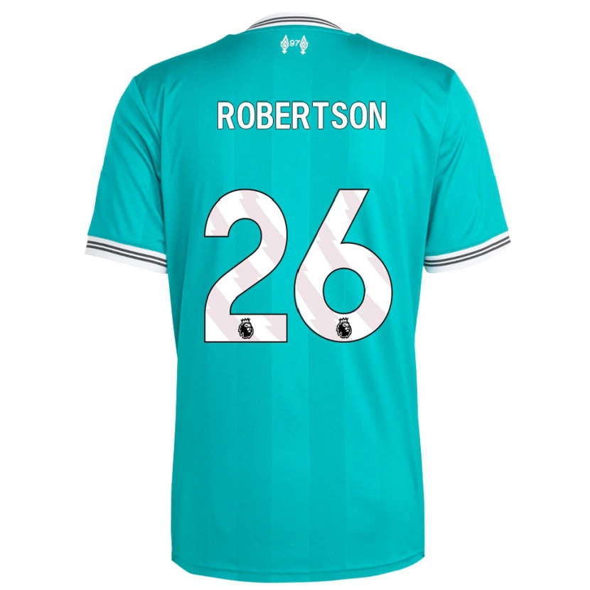 Danxen Mulher Camisola Andrew Robertson #26 Verde Branco Terceiro 2025/26 Camisa Brasil